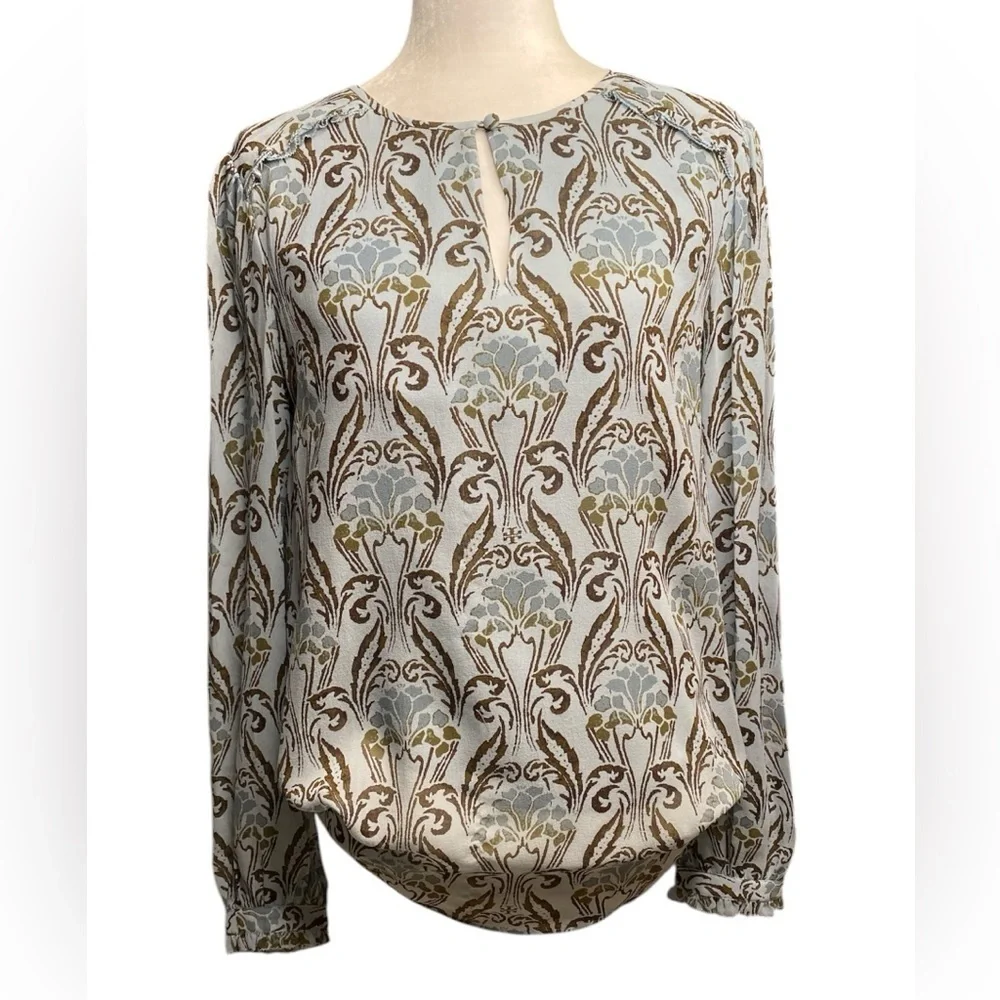 Tory Burch Robin egg blue silk blouse